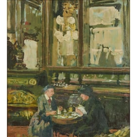 Geoffrey Lewis, Tete a Tete, Oil on Board