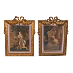 Two Engravings, Marie Antoinette and Louis Seize