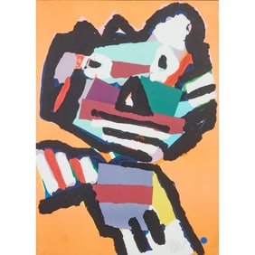 Karel Appel, Orange Personage, lithograph