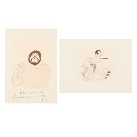 Albert Hirschfled, two etchings