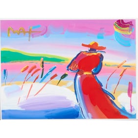 Peter Max, Walking in the Reeds, mixed media