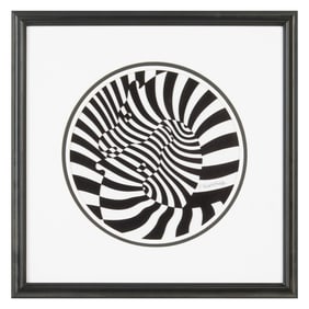 Victor Vasarely, Zebra, acrylic disc
