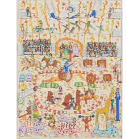 James Rizzi, Circus, collage lithograph