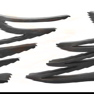 Modern Abstract Wood Sculpture: {Approximate dimensions: ;17 3/4x 20 1/4x 5 3/4".}.