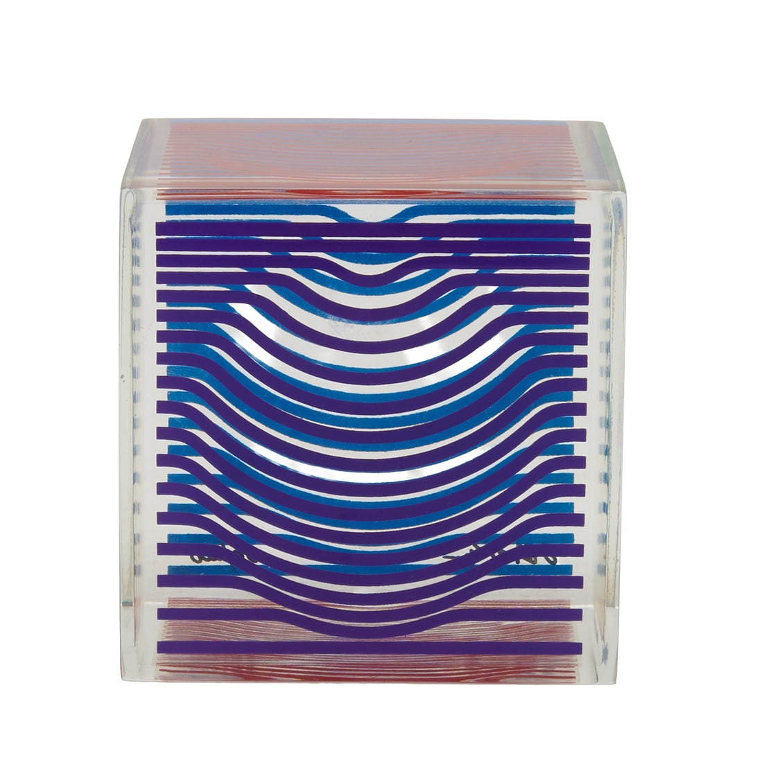 Victor Vasarely, Wave Cube, silkscreen on lucite (1 of 6)
