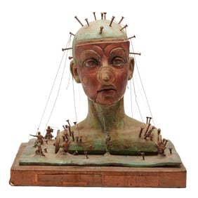 Claudia Cohen, "Just Plain Screwy" Bronze, Copper, Ceramic Sculpture
