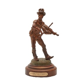 Bill Nebeker, Feathers, Furs, and Fiddlin, bronze