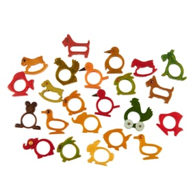 Collection of Bakelite Animal Napkin Rings