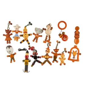Collection of Bakelite Baby Rattles