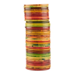 Collection of Thin Marbleized Bakelite Bracelets