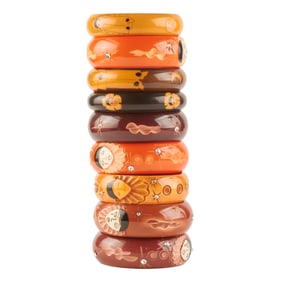 Collection of Pierrot Clown Bakelite & Plastic Bracelets