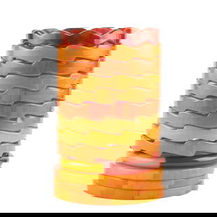Collection of Thirteen Zig-Zag and Checkered Bakelite Bracelets: Collection of Thirteen Zig-Zag and Checkered Bakelite Bracelets
