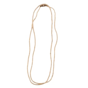 Pearl (Presumably Natural), Diamond, Platinum, 14k White Gold Necklace
