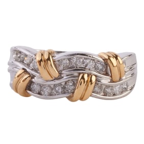 Diamond, 14k Yellow and White Gold Ring