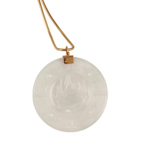 Jadeite Jade, 14k Yellow Gold Pendant Necklace
