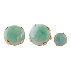 Ming's Gent's Jade, 14k Yellow Gold Jewelry Suite