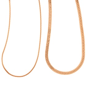 Two 14k Yellow Gold Necklaces