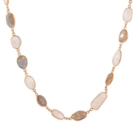 Moonstone, Labradorite, Vermeil Necklace