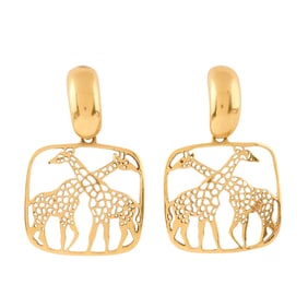 Pair of 18k Yellow Gold Giraffe Earrings