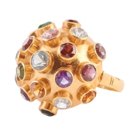 Multi-Stone, 18k Yellow Gold Sputnik Ring