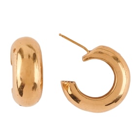 Pair of Cartier 14k Yellow Gold Hoop Earrings