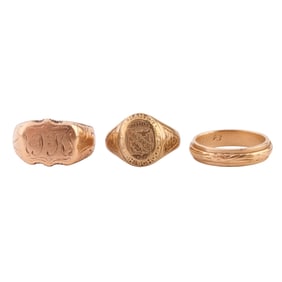 Collection of Three Yellow Gold Rings