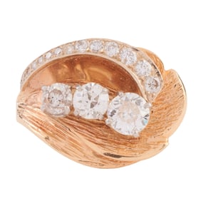 Diamond, 14k Yellow and White Gold Ring