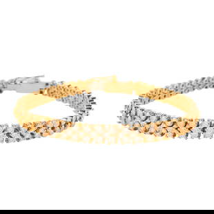 Diamond, 18k Yellow Gold Bracelet: Diamond, 18k Yellow Gold Bracelet. Featuring thirty-six full-cut diamonds weighing a total of approximately 1.50 cttw., set in an 18k yellow gold mounting, completed by a tongue and groove clasp with