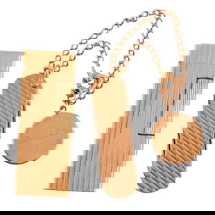 Two Gent's 14k Yellow Gold, Metal Accessories: Two Gent&#39;s 14k Yellow Gold, Metal Accessories. Including one Dunhill 14k yellow gold, metal lighter engraved "R.N.";together with a 14k yellow gold, metal pocket watch knife and chain with engrave
