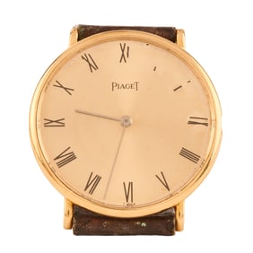 Piaget 18k Yellow Gold, Leather Wristwatch