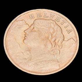 Swiss 1935 20 Franks Gold Coin