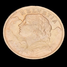 Swiss 1935 20 Franks Gold Coin