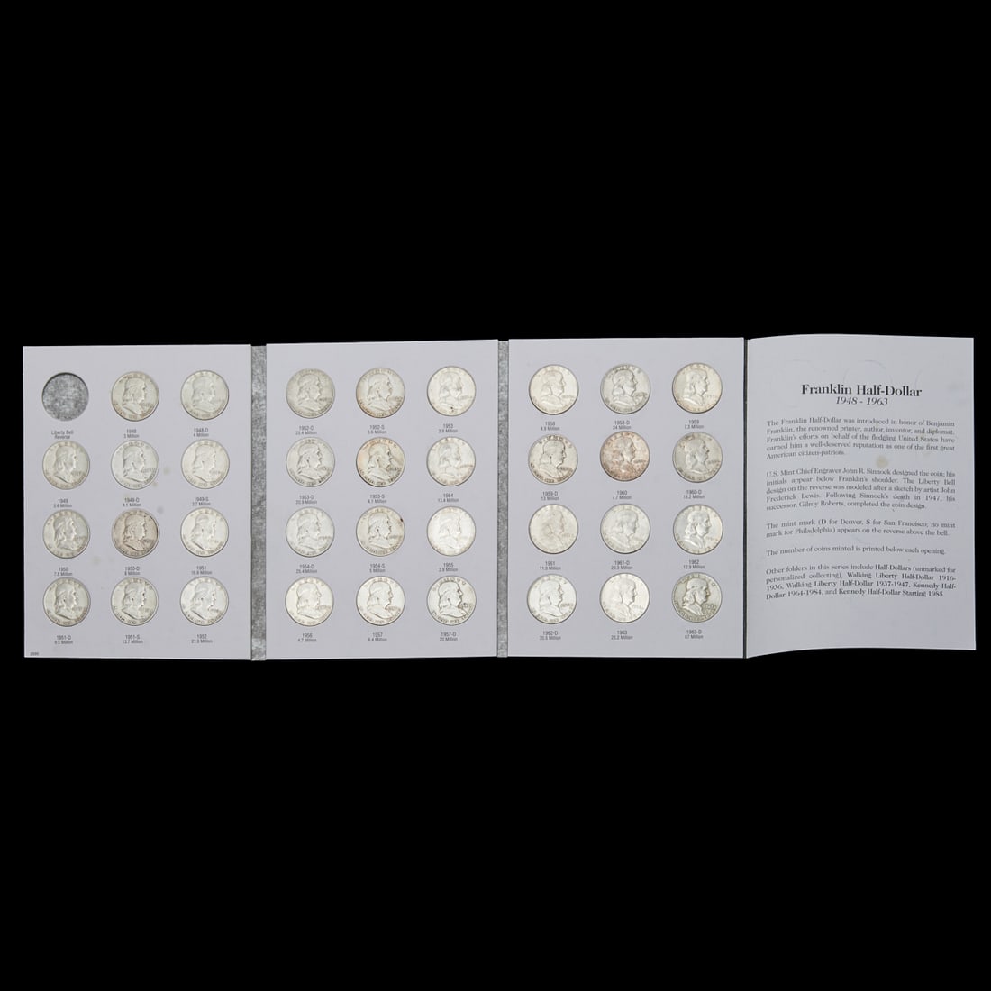 US Franklin Half Dollars 1948-1963 Complete (35) (1 of 2)