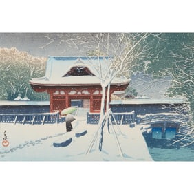 Kawase Hasui (1883–1957), Snow at Shiba Park