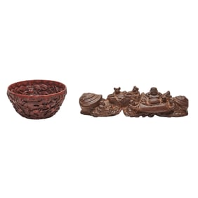 Chinese Carved Bowl and Paperweight