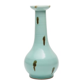 Chinese Longquan Type Russet Splashed Celadon Vase