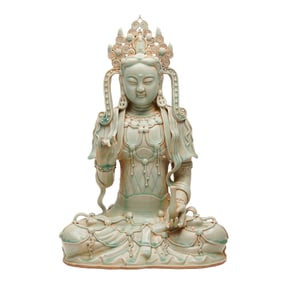 Chinese Porcelain Seated Bodhisattva