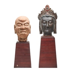 Chinese Bronze and Terracotta Busts