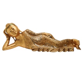 Burmese Giltwood Reclining Buddha