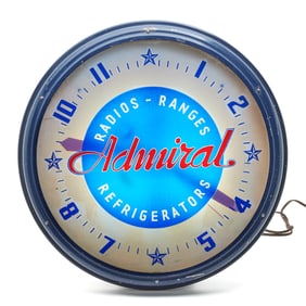 Admiral Refrigerators Vintage Advertising Neon Wall Clock