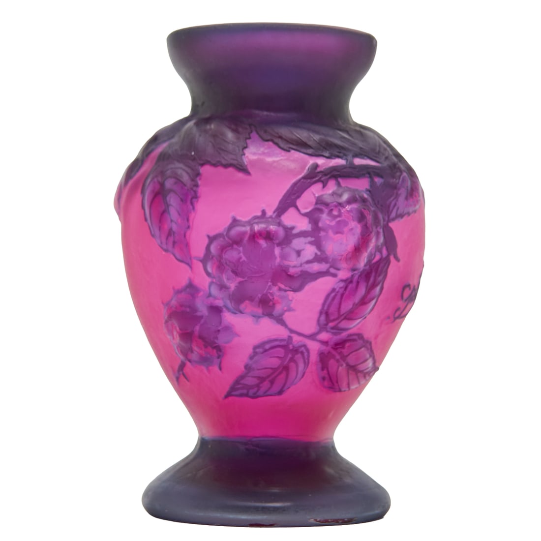 Galle Cameo Glass Vase, Raspberries (1 of 4)