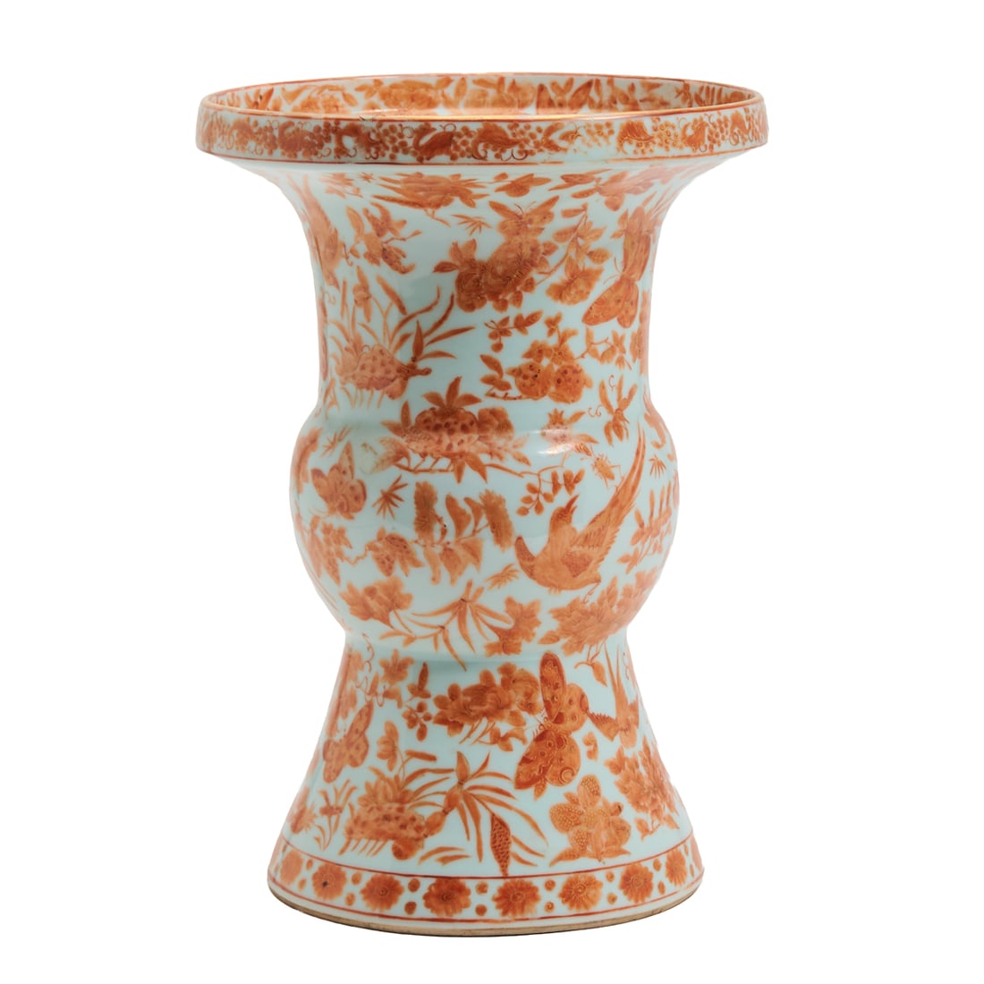 Chinese Export Porcelain Gu Vase Painted in Iron Red Enamels (1 of 4)