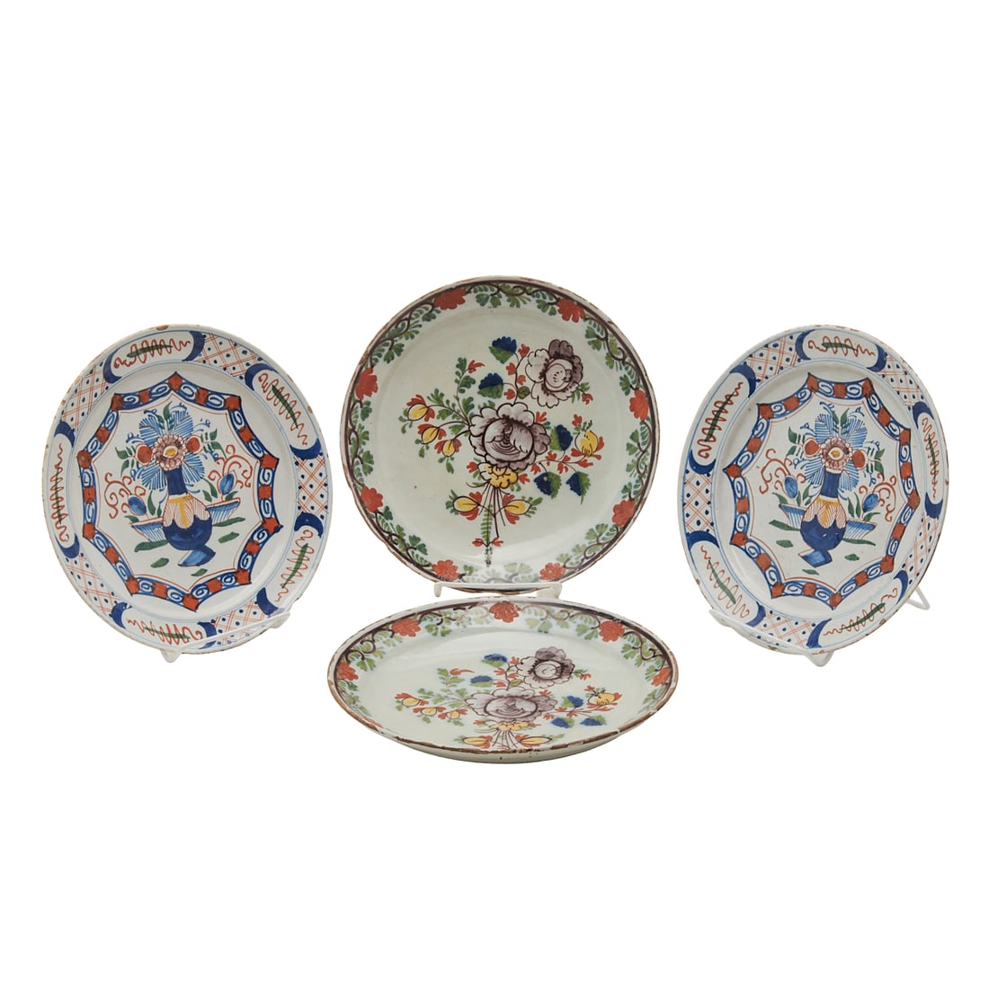 Four Dutch Delft Tin Glazed Pancake Plates (1 of 3)