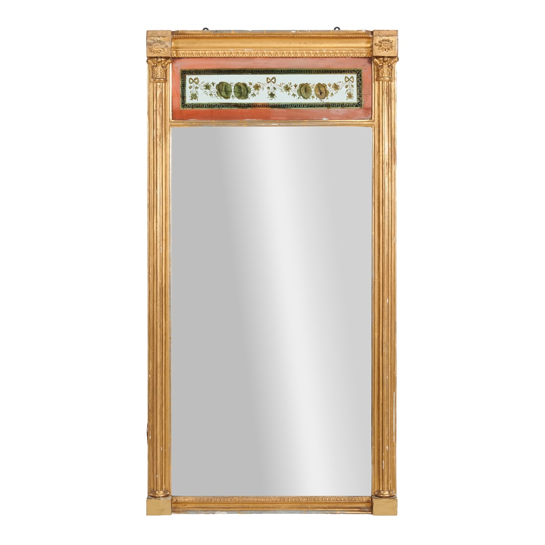 American Federal Giltwood Eglomise Trumeau Wall Mirror (1 of 3)