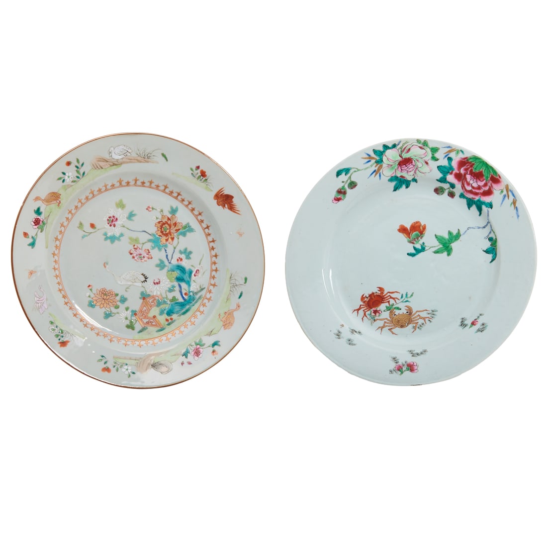 Five Chinese Export Porcelain Painted Plates (1 of 3)