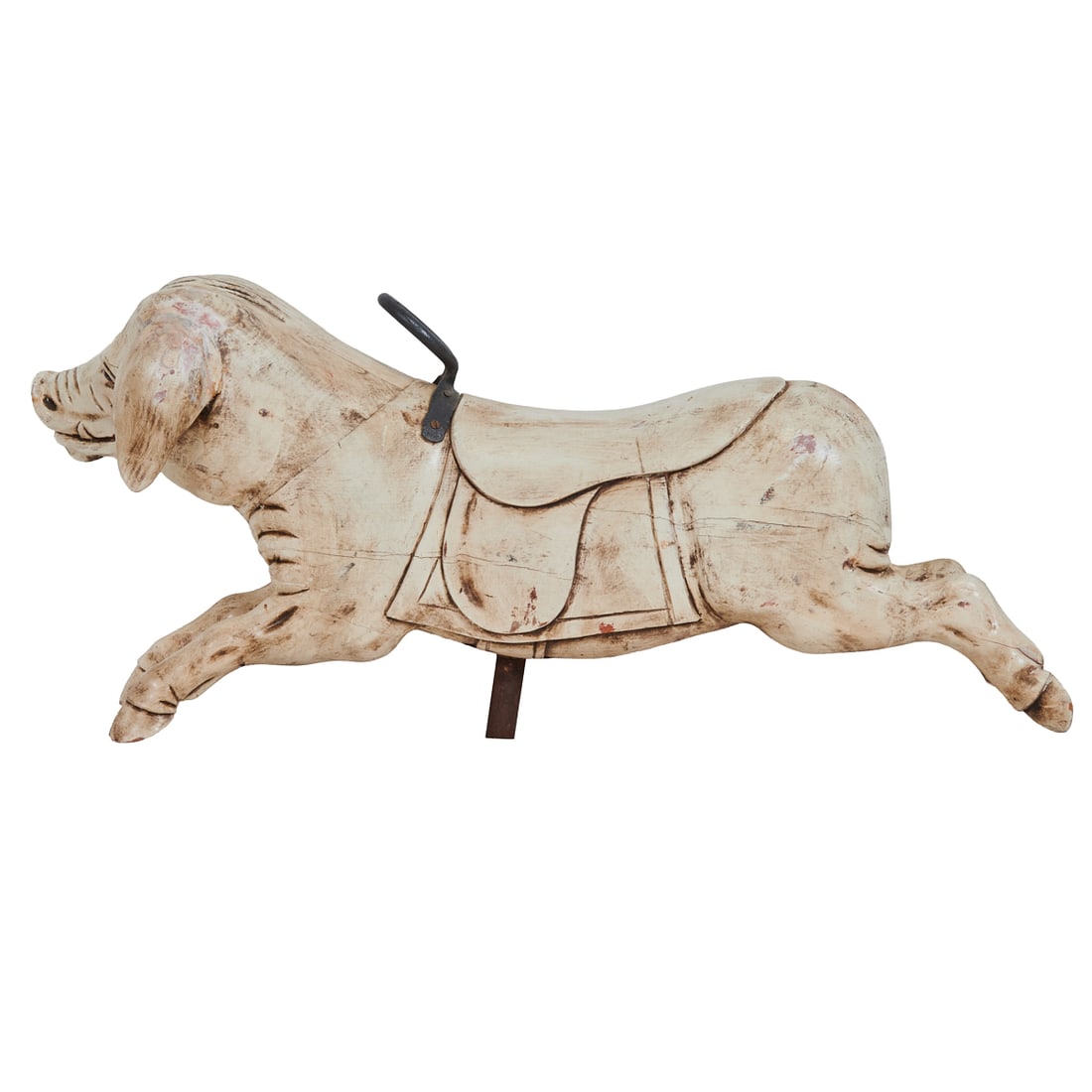 H. Devos Carved and Painted Pig Carousel Figure (1 of 4)