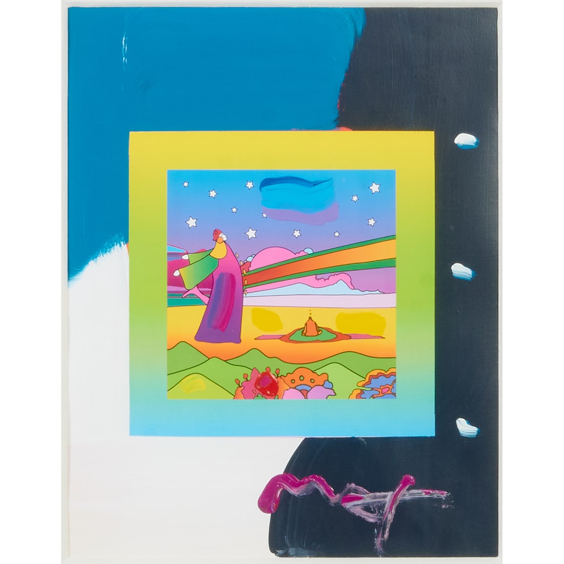 Peter Max, Two Sages with Stars on Blends, mixed media (1 of 4)