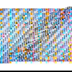 Yaacov Agam, Moon-Noon, Serigraph on Polymer: Yaacov Agam (Israeli, born&nbsp;1928), Moon-Noon, serigraph on polymer with acrylic prism,&nbsp;[approximate dimensions - sight: 14 1/4&quot; H x 18&quot; W], numbered166/180 lower left and signed low
