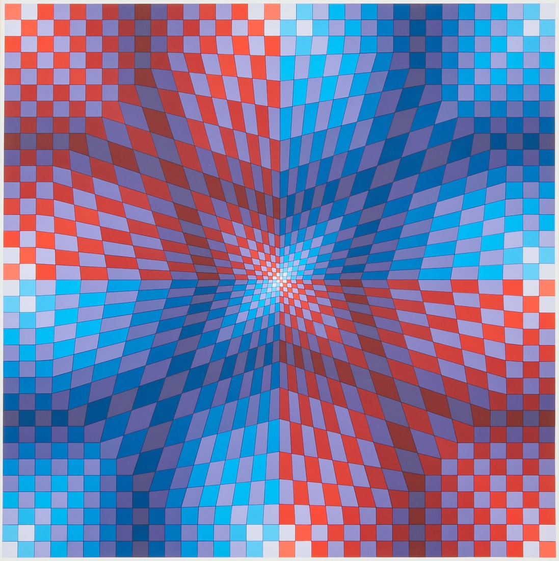 Victor Vasarely, Pauk Arny, Screenpint: Victor Vasarely (French/Hungarian, 1906-1997), Pauk Arny, screenprint, [approximate dimensions - sight: 31" H x 31" W], numbered 63/250 and signed at low margin.