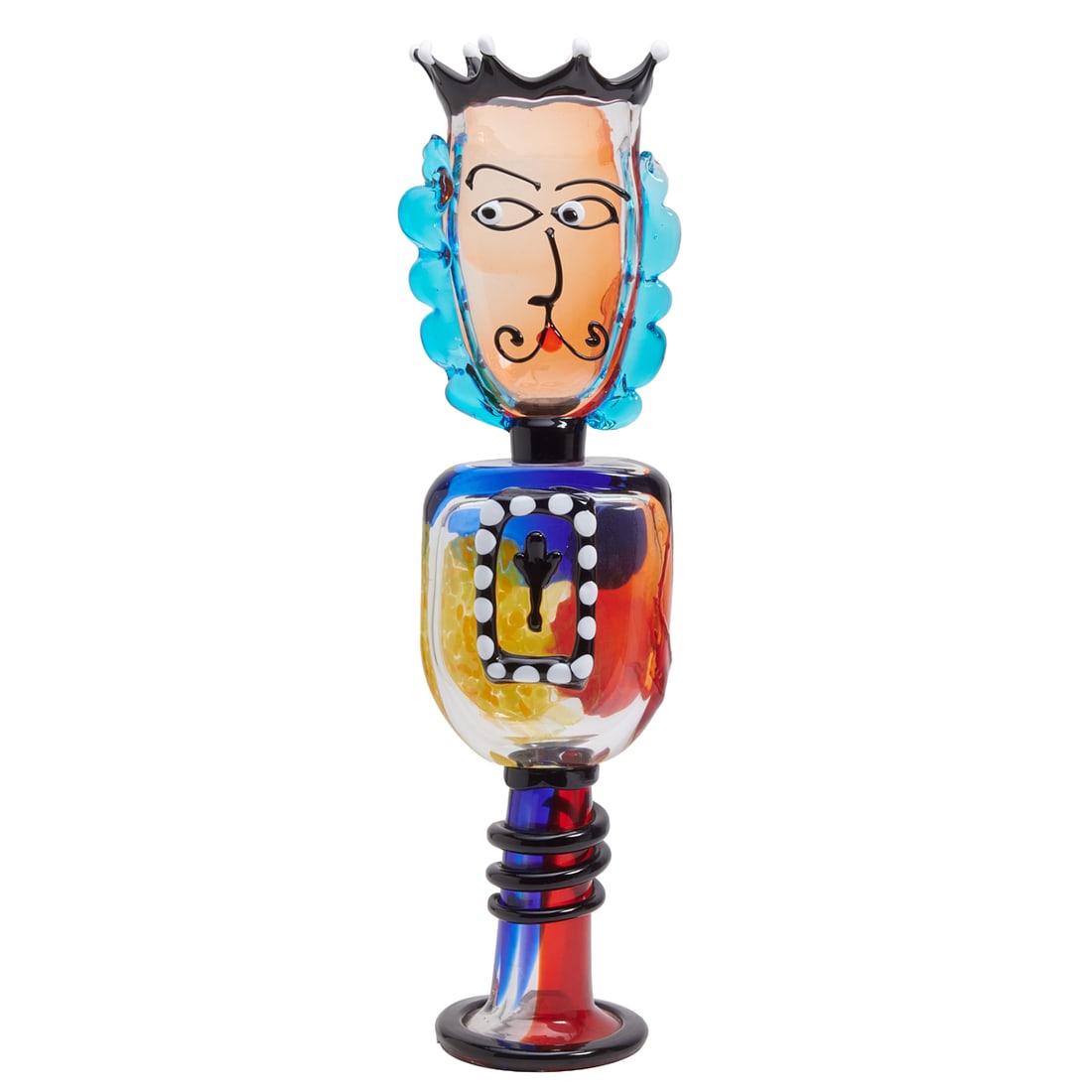Fabio Tagliapietra, King of Clover, glass sculpture: Fabio Tagliapietra (Italian, born 1978), King of Hearts, glass sculpture, [approximate dimensions - overall: 28 1/8" H x 8" W x 5" D], signed underneath.
